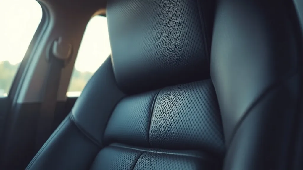 Close-up of a high-quality car interior leather seat with so